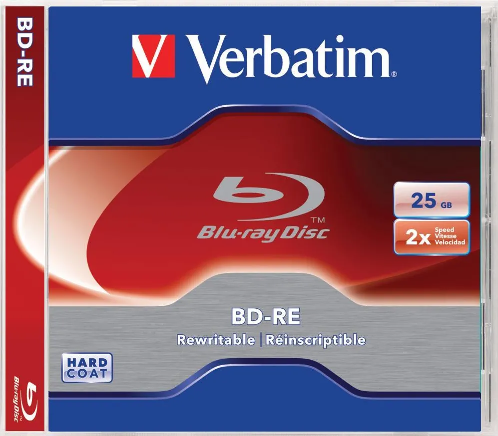 VERBATIM BLU RAY REWRITABLE BD-RE 25GB, Multiplu de 5, Pret/Buc