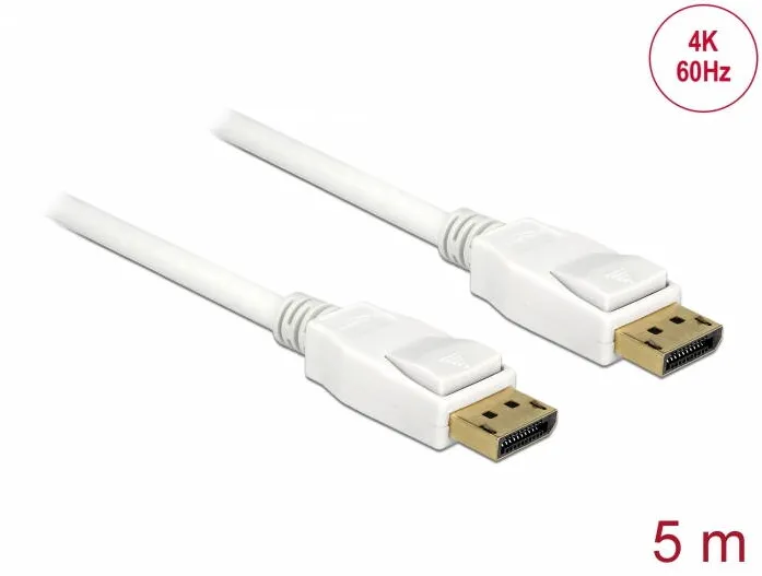 Cablu DELOCK Displayport DP -> DP St/St 5.00m Alb 4K