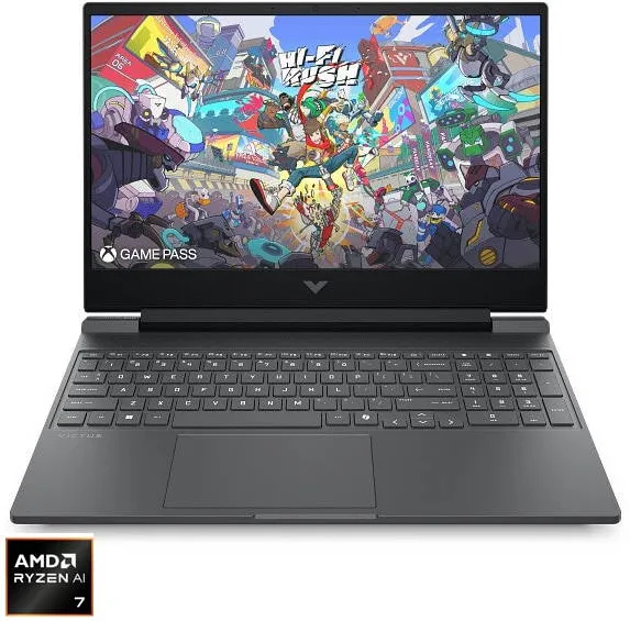 Laptop HP Laptop Gaming Victus  15-fb3032nn cu procesor AMD Ryzen™ AI 7 350 pana la 5.0GHz, 15.6", Full HD, IPS, 144Hz, 24GB DDR5 RAM, 1TB SSD,  NVIDIA® GeForce RTX™ 5060 8GB GDDR7, Free DOS, Silver