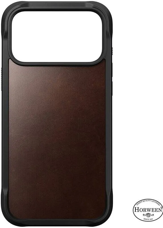 Nomad Husa din piele naturala Nomad Rugged Leather Horween Rustic Brown compatibila cu iPhone 17 Pro Max, Maro