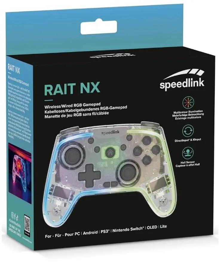 Gamepad SpeedLink Gamepad Speedlink Wireless Rait Nx Rgb Transparent