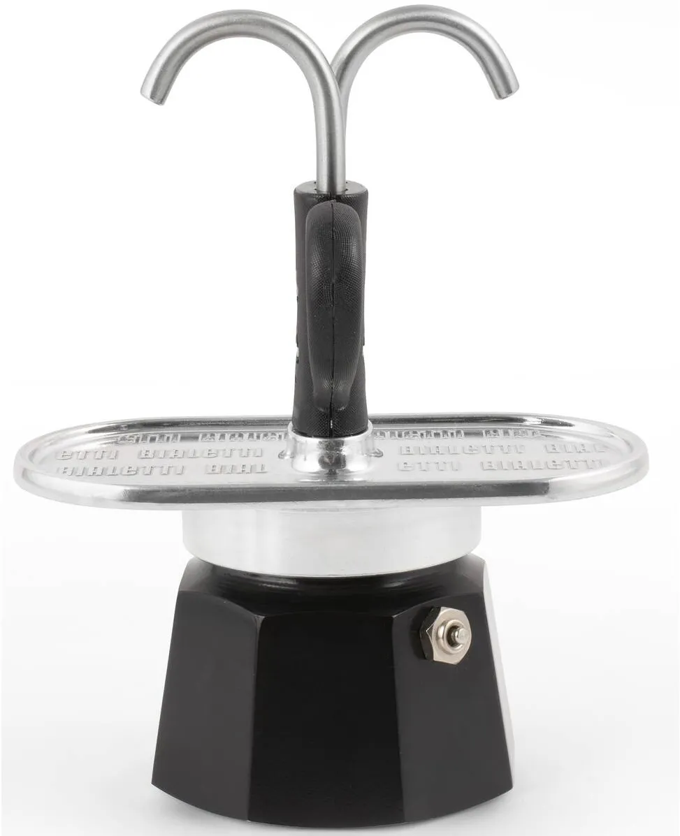 BIALETTI Espressor de cafea, Bialetti, Aluminiu, Mini Express, 2 portii, 120 ml, Negru/Argintiu