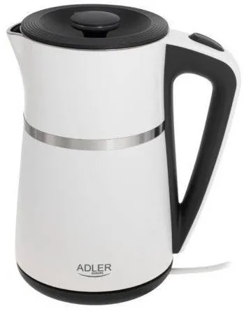 Adler Fierbator Adler, 1.7L, design elegant, alb negru, inox, 360° rotativ