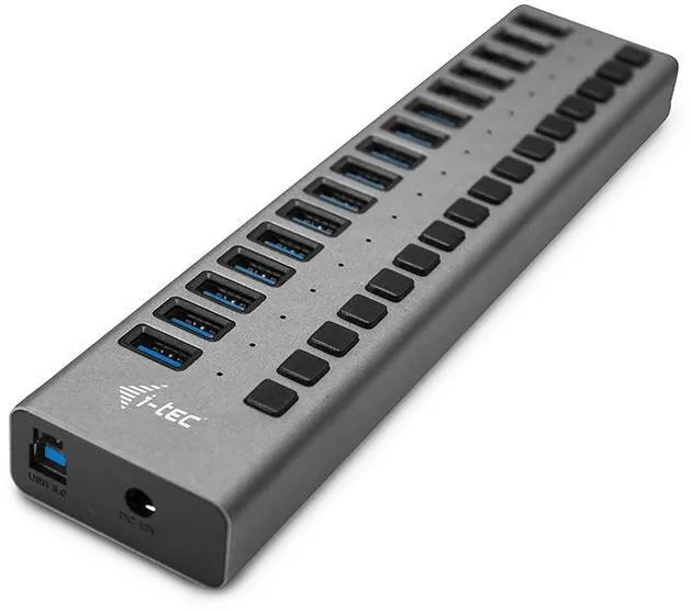 Hub USB I-TEC iTec 16 porturi, USB 3.0 + adaptor de alimentare 90W