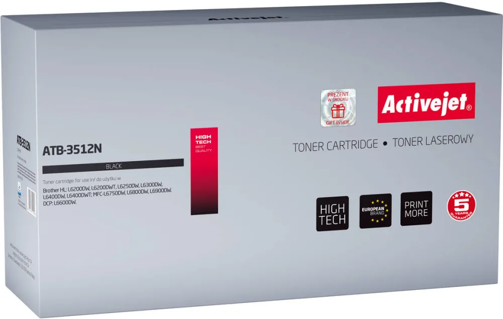 Toner imprimanta ACTIVEJET COMPATIBIL ATB-3512N for Brother printer; Brother TN-3512 replacement; Supreme; 12000 pages; black