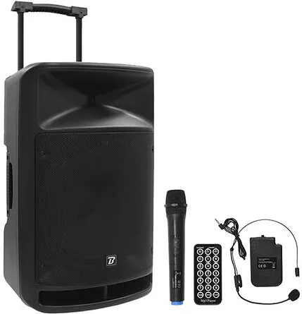 BoomTone DJ BOXA PORTABILA 15''/38CM + TWEETER 350W BT/USB/FM/SD + 2MIC VHF