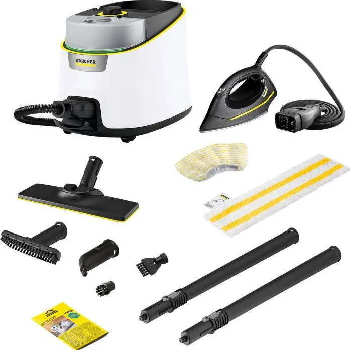 Aspirator Karcher SC 4 Deluxe Iron steam cleaner (white/black, 2,250 watts, with EasyFix floor cleaning set and steam pressure iron)