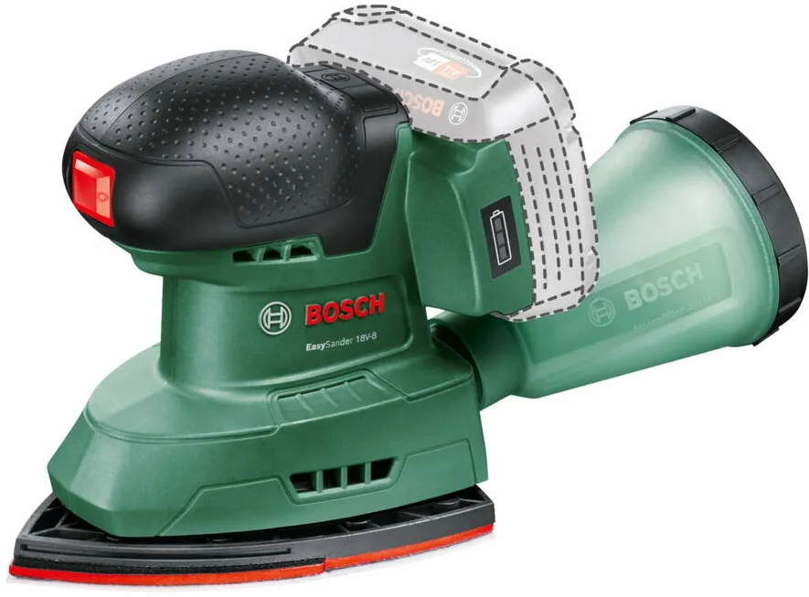 BOSCH Masina de slefuit multifunctionala cu acumulator Bosch EasySander 18V-8 06033E3002, 22.000 vibratii/min, cu acumulator, incarcator si foaie abraziva