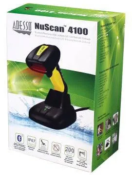 Scanner cod de bare Adesso NuScan 4100B Bluetooth Antimicrobial Waterproof CCD with Charging Cradle