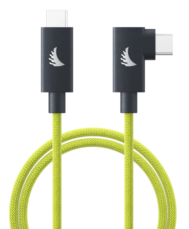 Angelbird Cable I USB-C 4.0 I Solid Flex Cable Right-Angle I Lime I 1 m
