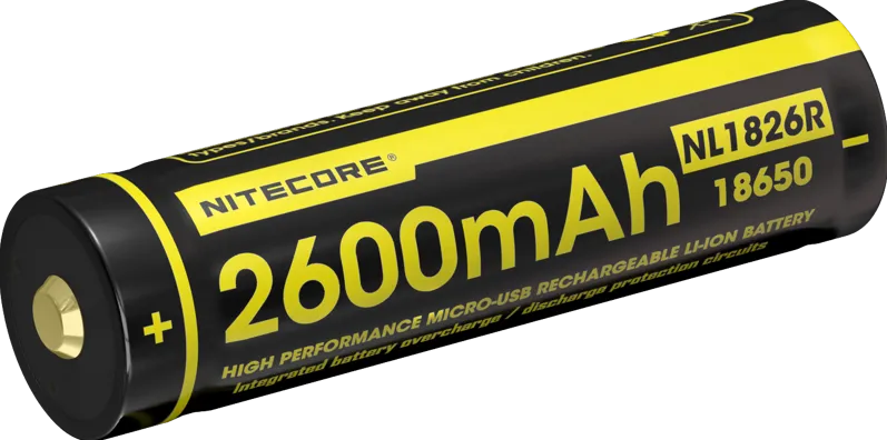 NITECORE battery 18650 2600mAh rechargable with Micro-USB-C
