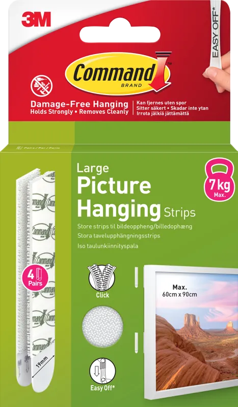 Rama foto 3M 3M Command Strips White Large 4 Sets