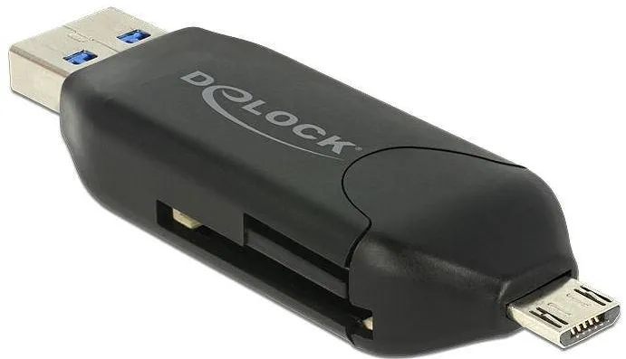 Card Reader DELOCK USB3.0 A +micro B-> SD/SDHC/MMC/micSD OTG