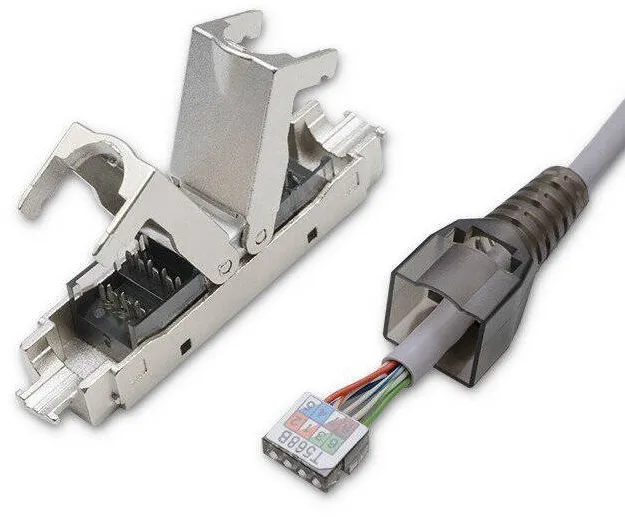 Accesoriu Retea QOLTEC Conector RJ45, Qoltec, STP, Cat6, Jack Pin, ecranat, gri