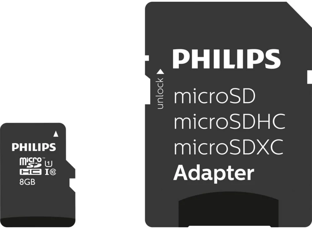 Card de Memorie Philips MicroSDHC 8GB Class 10 UHS-I U1 incl. Adapter