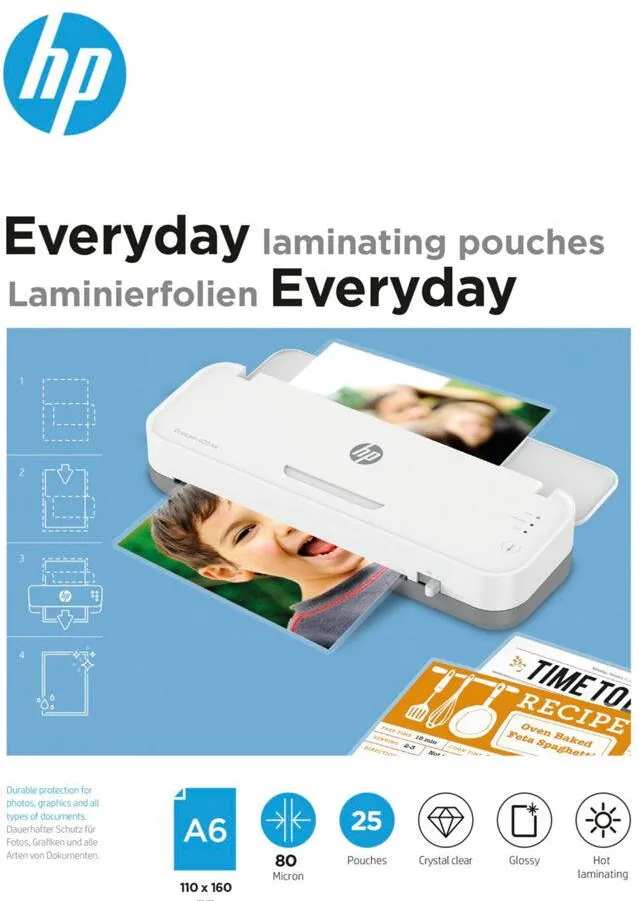 HP Everyday Laminating pouches A6 80 Micron, 25 pcs.