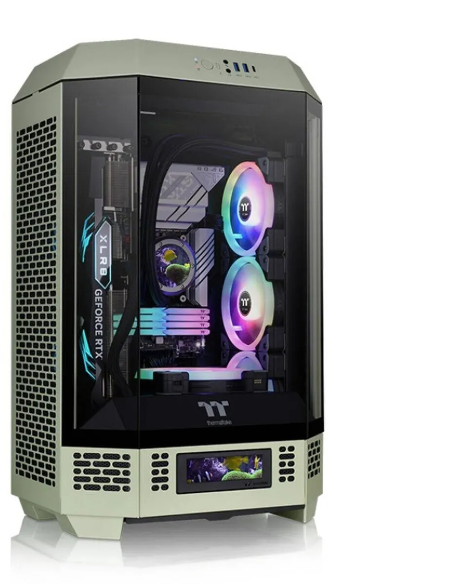 Carcasa PC Thermaltake Carcasa PC, Thermaltake, Mid Tower ATX, Tempered Glass, USB-C 3.2 Gen 2, Verde