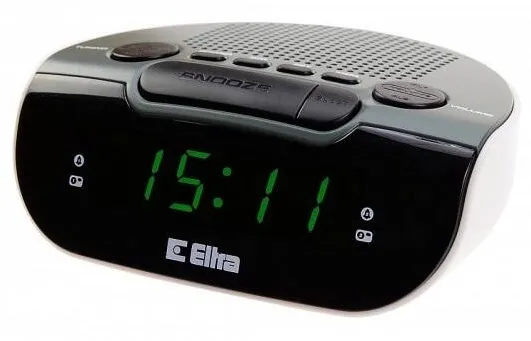 Eltra Radio cu ceas/alarma LED, Eltra, 127x53x98 mm, Gri/Alb