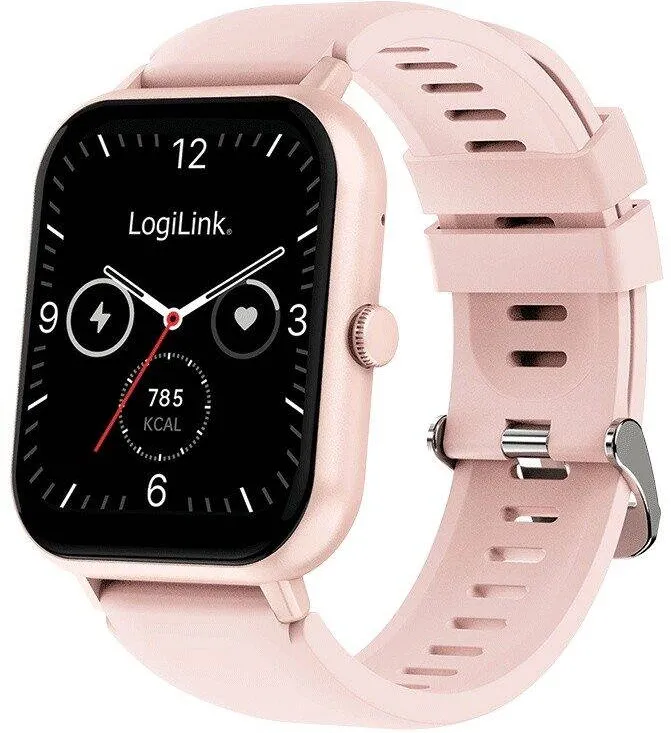 Smartwatch Logilink inteligent, LogiLink Edge, 1,83 inch, IP68, roz, Bluetooth 5.2