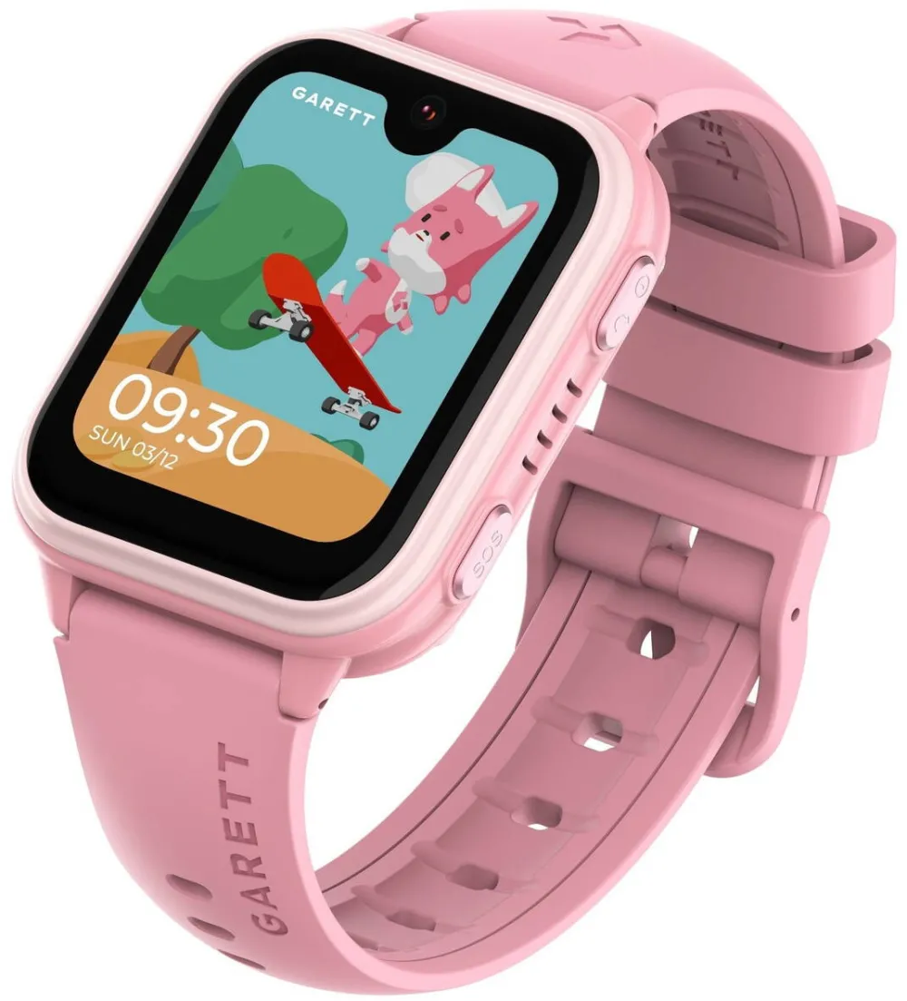 Smartwatch Garett Kids Vibe AI 4G, roz, 1.3 inch, silicon