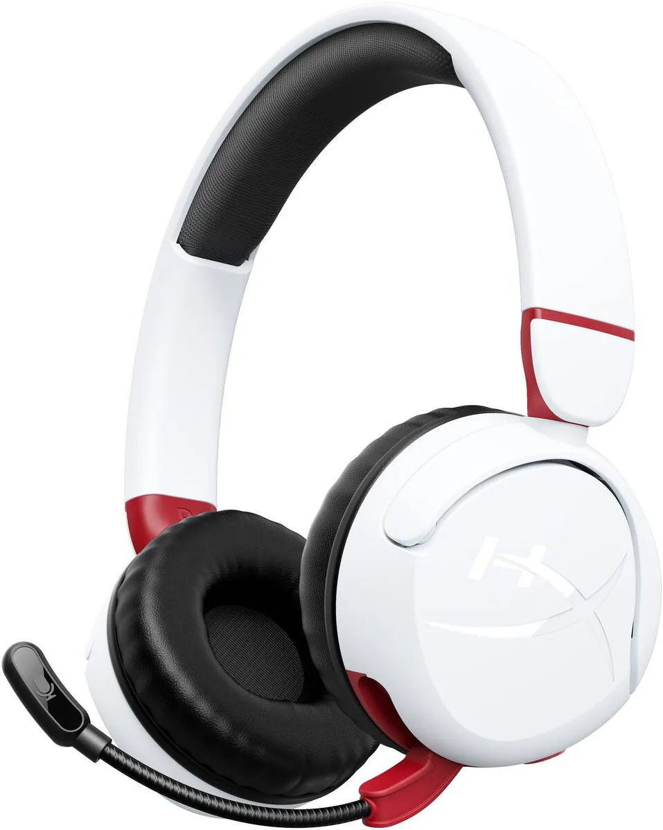 Casti gaming wireless HyperX Cloud Mini volum limitat la 85 dB alb