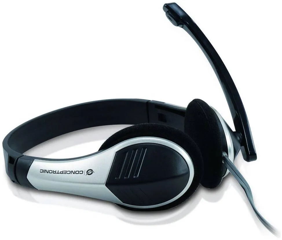 Casti Over-Head CONCEPTRONIC Casti Conceptronic cu microfon CCHATSTAR2, Argintiu
