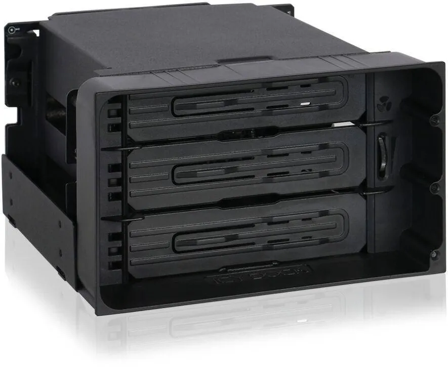 Rack ICY Dock 3x3.5" SATA in 2x5.25" bay backplace cage 80mm fan