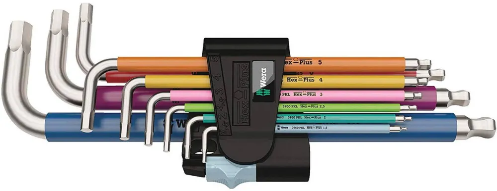 WERA 3950/9 Hex-Plus Multicolour Stainless 1 L-key set, metric