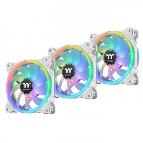 Set 3 ventilatoare carcasa Thermaltake Swafan 14 RGB 140 mm alb
