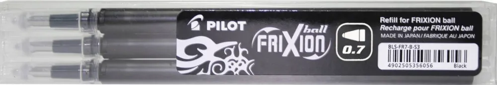 Pilot Rezerva roller Pilot Frixion, 0.7 mm, neagra 3 buc/set