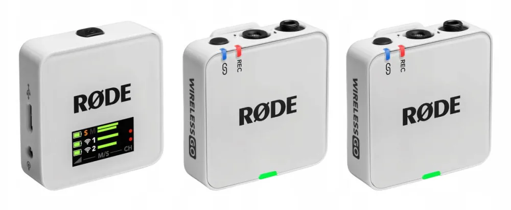 Microfon Rode Sistem microfon fara fir RODE Wireless GO III, 2 transmitatoare, 32 GB memorie, alb