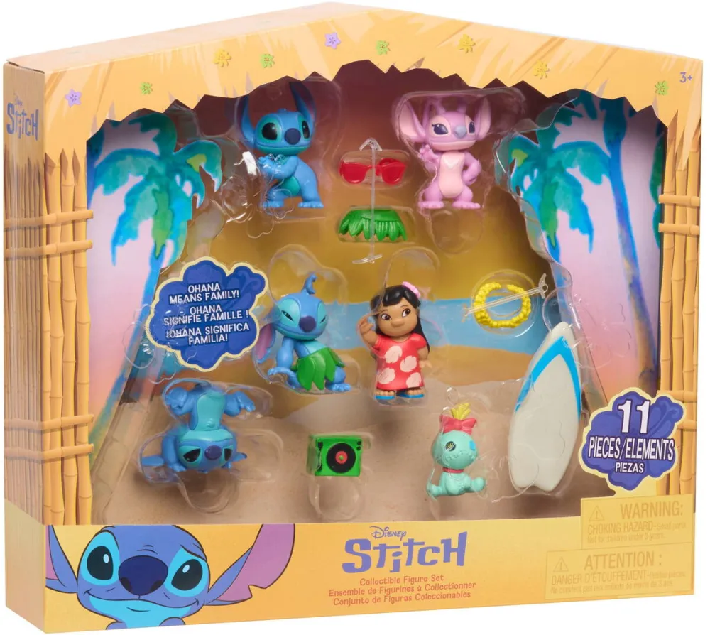 Just Play Set 7 mini figurine Disney Stitch - La plaja