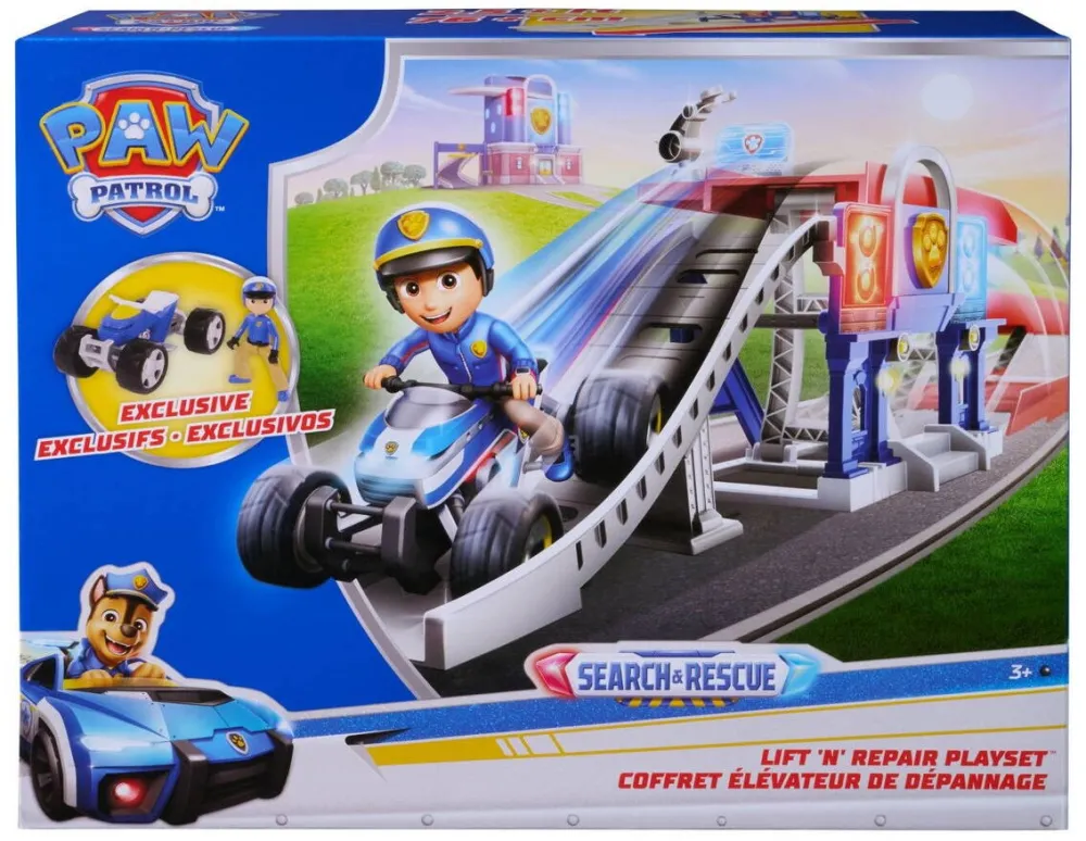Spinmaster Set de joaca Catelusii Patrulei, Spin Master, figurina Ryder si ATV, rampa de lansare, lift functional