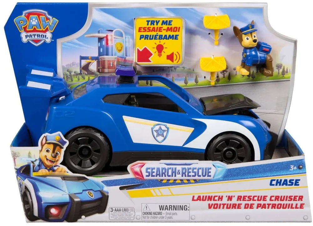 Spinmaster Set de joaca Patrula Catelusilor, Spin Master, masinuta de salvare Cruiser, figurina Chase, culori diverse, 3 ani