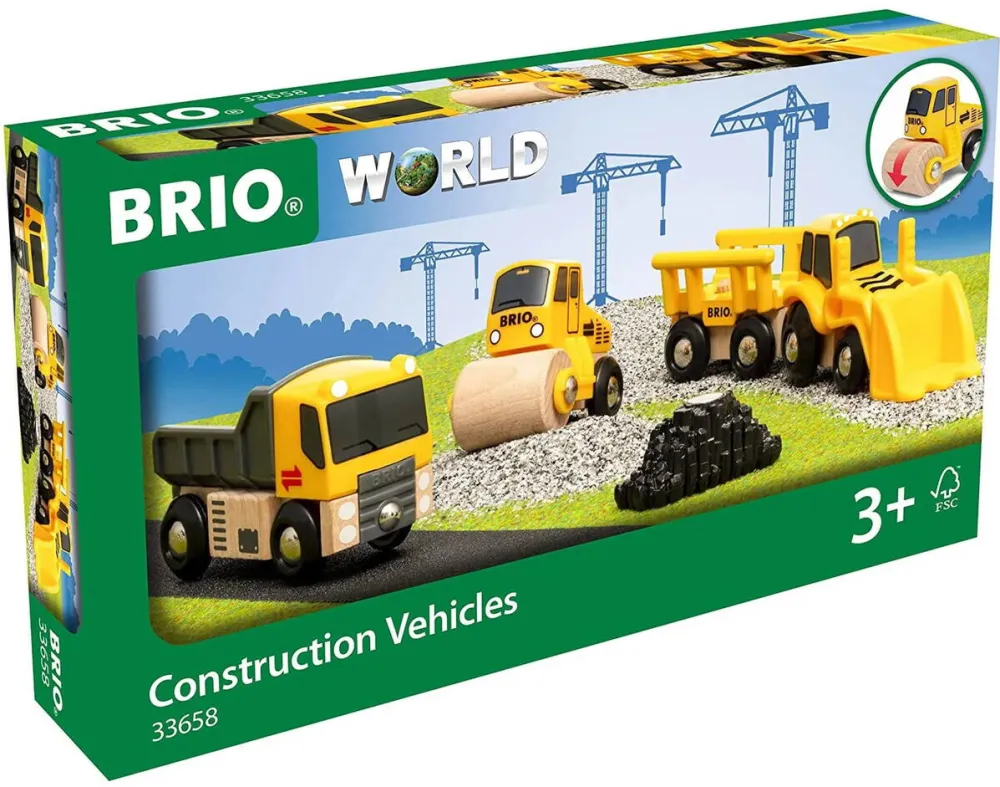 Ravensburger Set 3 masinute Brio - Vehicule constructii