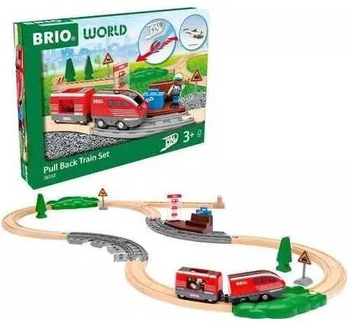 Ravensburger Trenulete de jucarie, Ravensburger, Zestav Pull Back Train, multicolor, set