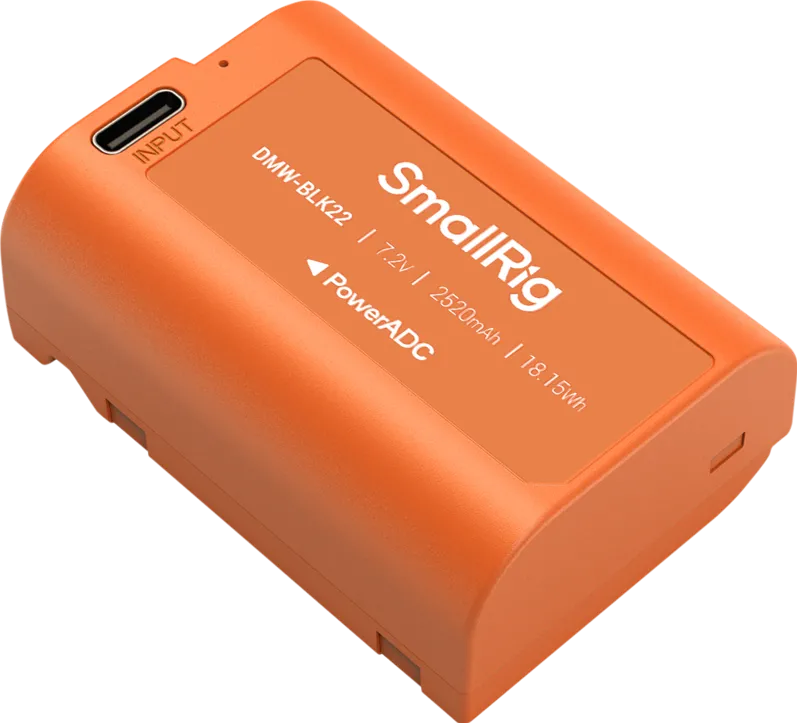 SmallRig 4979 Camera Baterie USB-C Rechargeable DMW-BLK22 Orange