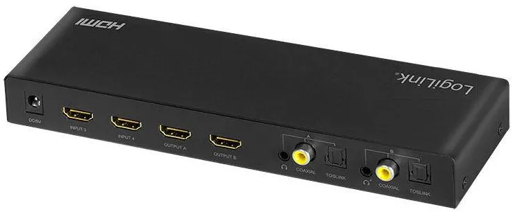 Logilink HDMI-Matrix 4x2-Port, 4K/60Hz, Scaler, HDR, ARC