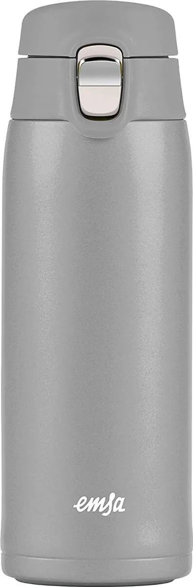 Emsa TRAVEL MUG light thermal mug 0.4 liters (silver, flip lid)
