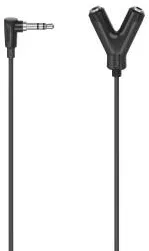 HAMA Audio Adapter, 3.5 mm Jack Plug - 2 x 3.5 mm Jack Socket, Stereo
