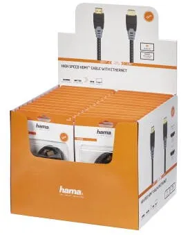 Cablu HDMI HAMA High Speed 8K Ethernet invelis textil mufe aurite 1.5 m