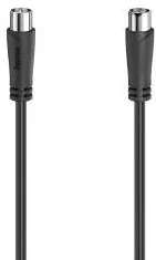 HAMA Antenna Cable, coax plug - coax socket, 1.5 m, 90 dB, black