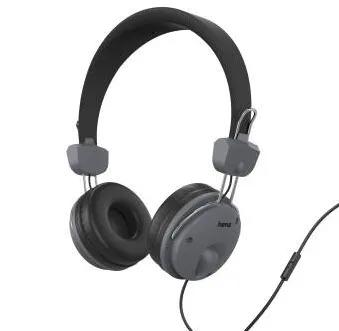 Casti on-ear HAMA Fun cu microfon negru