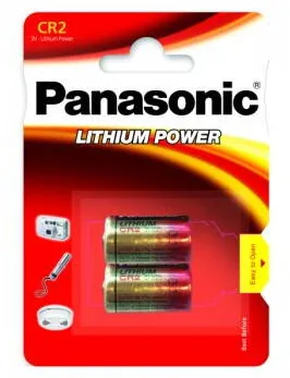 Panasonic "CR2" Battery, 3V, Lithium, pack of 2