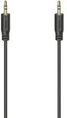Cablu audio HAMA Flexi-Slim jack 3.5 mm mufe aurite negru 0.75 m