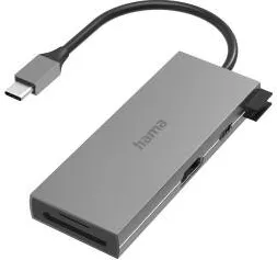 Docking Station HAMA USB-C Hub, Multiport, 6 Ports, 2 x USB-A, USB-C, HDMI™, SD, microSD