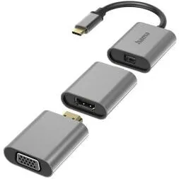 Adaptor HAMA 6 in1 Adapter, "Connect2Go", USB-C, Mini-DisplayPort, HDMI™, VGA
