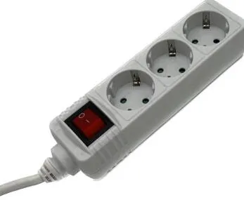 HAMA Power Strip, 3-Way, Switch, 3 m, white