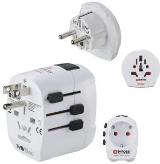 Adaptor HAMA "World Travel Pro Light USB" World Travel Adapter, 3-Pin, 2x USB