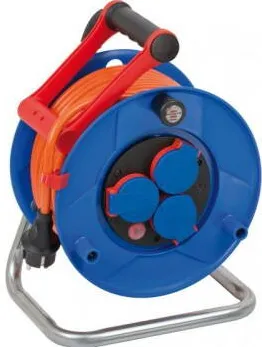 Brennenstuhl "Garant" Cable Reel, IP44, cable orange 25 m, blue
